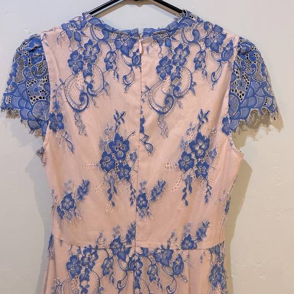 Bebe Valorie Blue Lace Godet Skater Dress. Women’s Size 6. Excellent Condition. - Picture 6 of 8